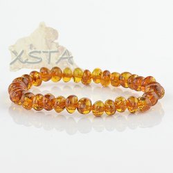 Dark cognac beads amber bracelet